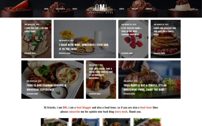 Omi - Tema WordPress Blog Makanan