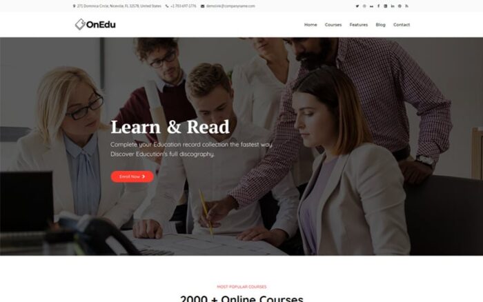 Onedu - Tema WordPress LMS Kursus Pendidikan