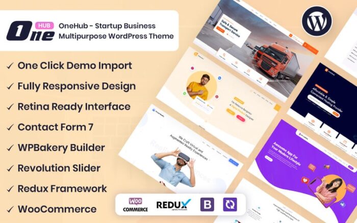 OneHub - Tema WordPress Serbaguna untuk Bisnis Startup