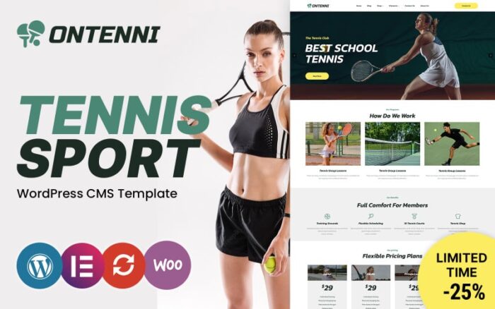 Ontenni - Tema WordPress Klub Tenis dan Olahraga