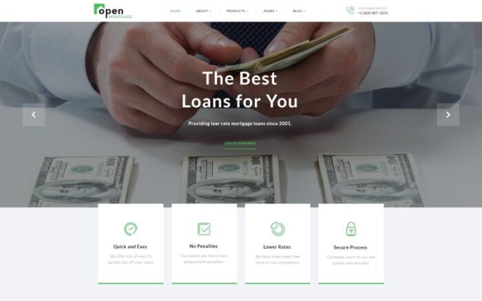 OpenMortgage - Template Situs Web HTML Multihalaman Perusahaan Konsultasi Pinjaman Berkelas