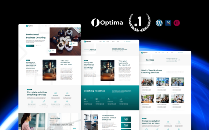 Optima Professional Business Coaching WordPress Elementor Template