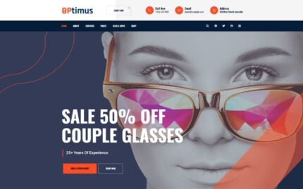 Optymus  | Optic Glasses Store WordPress Theme