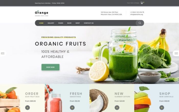 Orange - Template Situs Web Pertanian Buah Organik