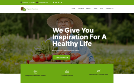 Organic Nutrition & Health Services Landing HTML Template