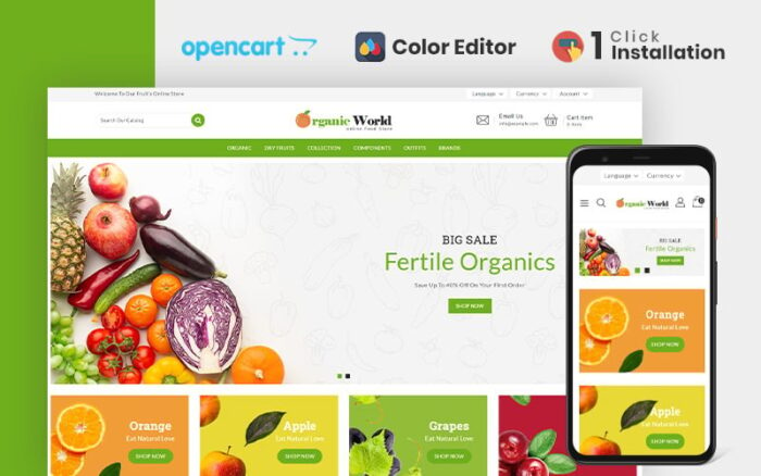 Templat OpenCart Toko Kelontong Organic World