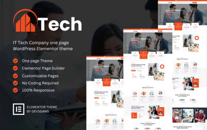 Otech - Tema WordPress Elementor Perusahaan Teknologi TI Kreatif