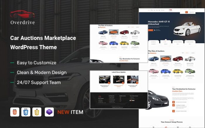 Overdrive – Pasar Lelang Mobil & Tema WordPress Pabrik Baja