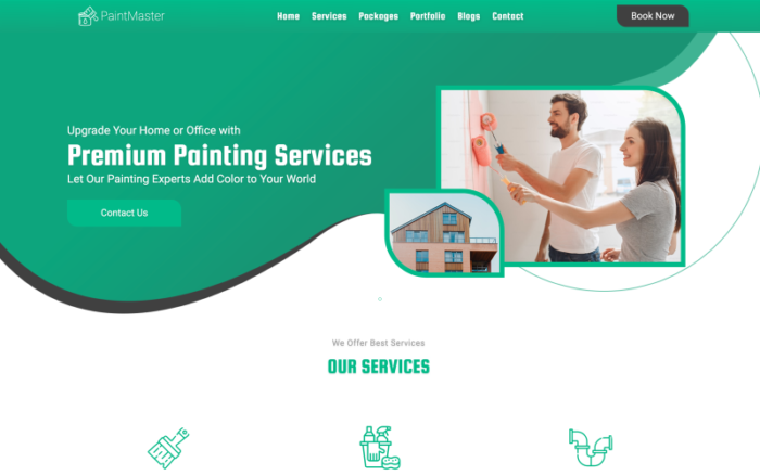 PaintMaster - Templat Situs Web Perusahaan Pengecatan & Layanan Perawatan