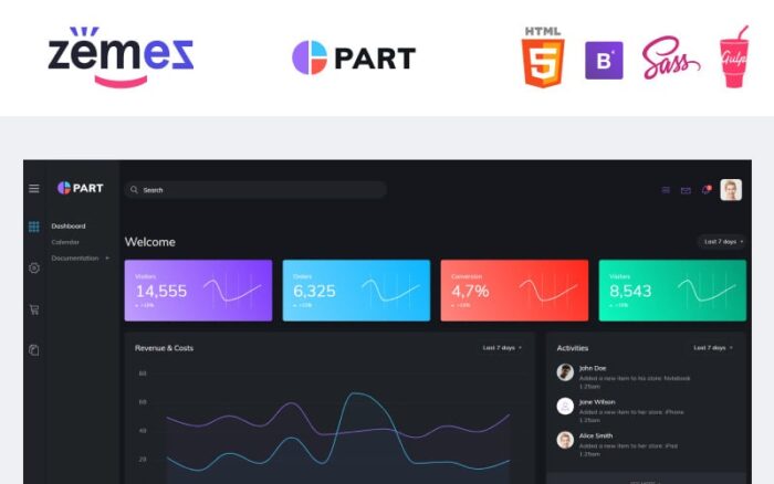 Bagian - Template Admin Kreatif Serbaguna yang Mudah Digunakan