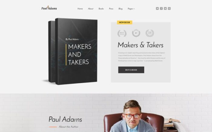 Paul Adams - Penulis Template Situs Web HTML Kreatif Multihalaman