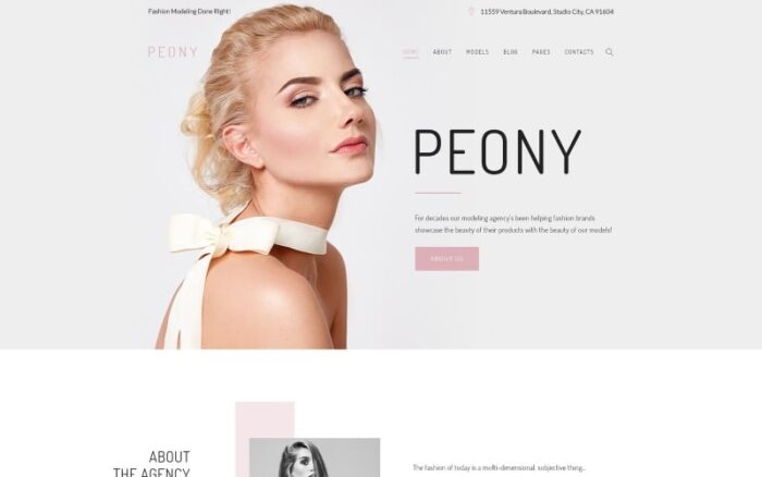 Peony - Tema WordPress Agensi Pemodelan Mode