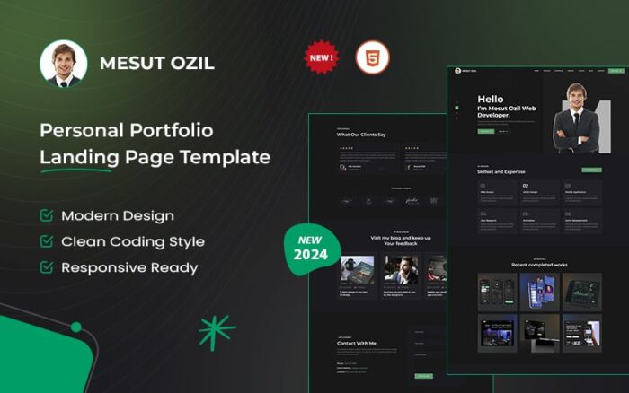 Personal Portfolio Landing Page HTML Template