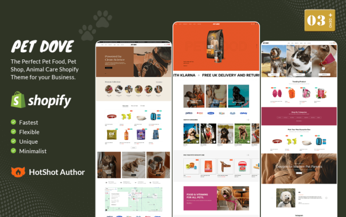 Pet Dove - Tema Shopify Makanan Hewan Peliharaan, Toko Hewan Peliharaan, Perawatan Hewan