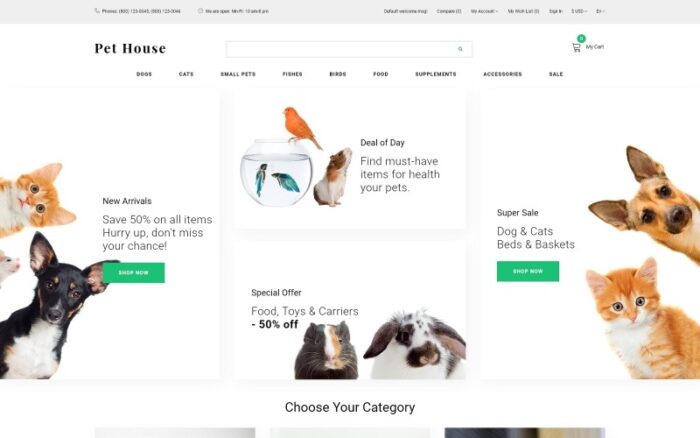 Rumah Hewan Peliharaan - Template OpenCart Modern eCommerce Toko Hewan Peliharaan