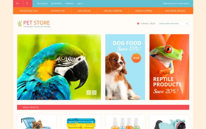 Tema Magento Responsif Toko Hewan Peliharaan