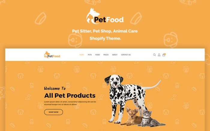 PetFood - Tema Shopify untuk Pengasuh Hewan Peliharaan, Toko, Perawatan Hewan