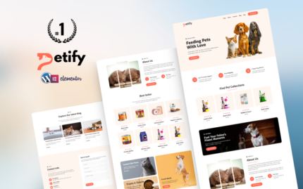 Petify — Pet Food WordPress Elementor Landing Page