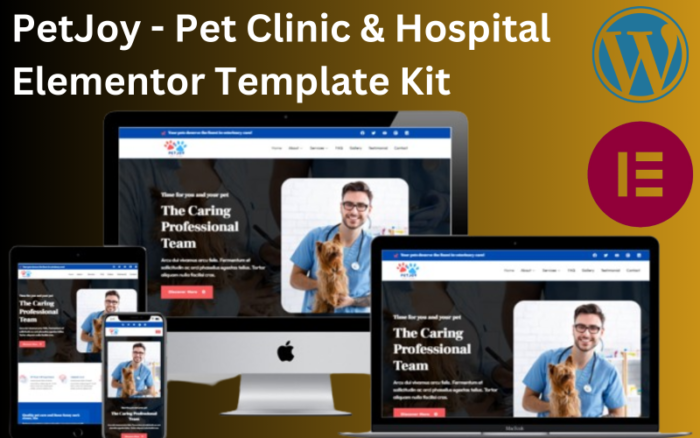 PetJoy - Tema WordPress Elementor Klinik & Rumah Sakit Hewan Peliharaan