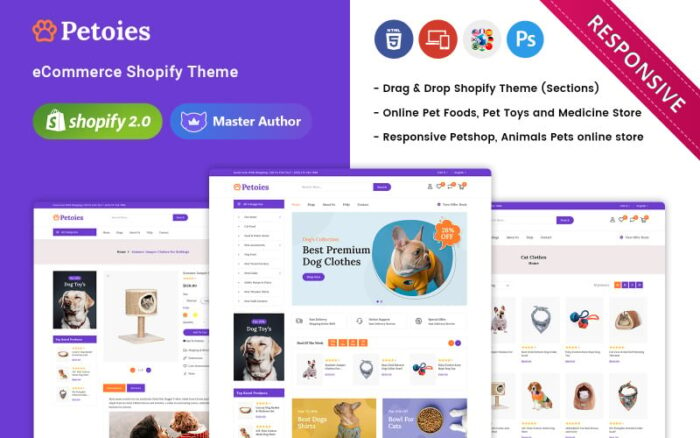 Petoies - Tema Shopify 2.0 Responsif untuk Toko Hewan Peliharaan & Aksesori Hewan Peliharaan