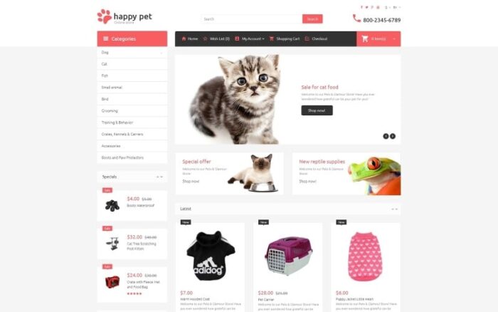 Template OpenCart Hewan Peliharaan