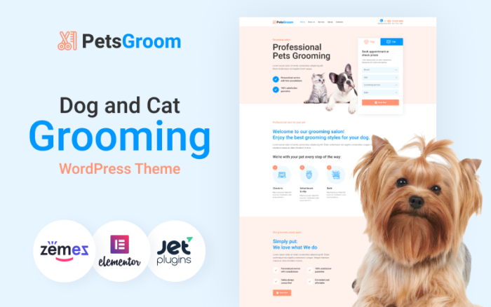 PetsGroom - Tema WordPress Perawatan Anjing & Kucing