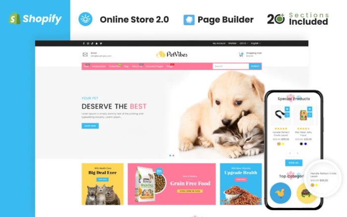 Petvibes - Tema Shopify Toko Hewan Peliharaan