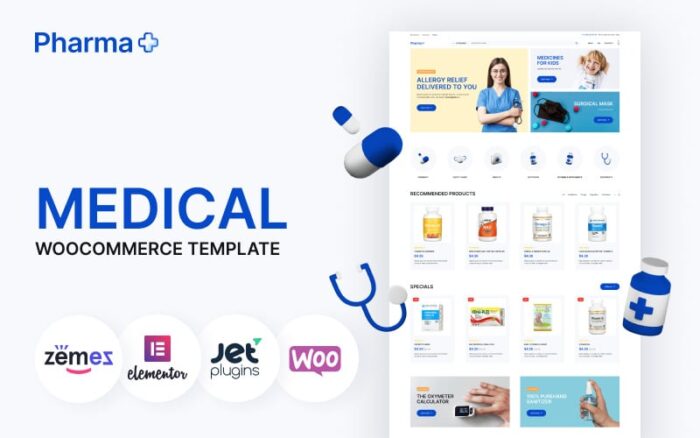 Pharma+ - Tema WooCommerce Medis, Toko Obat