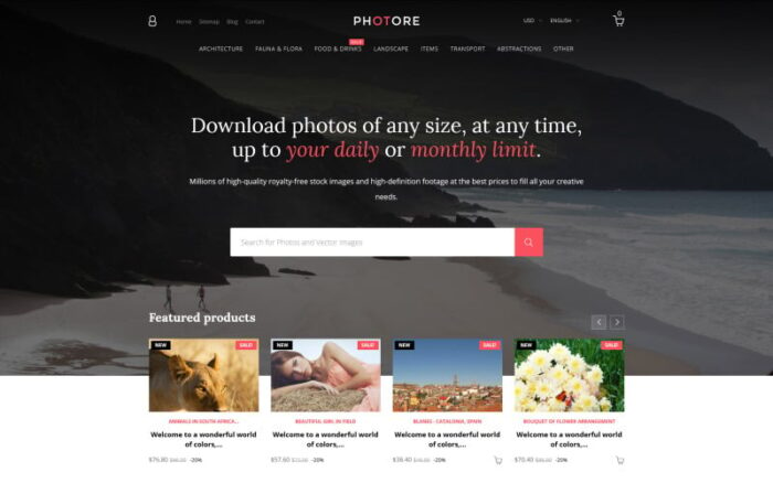 Photore - Tema PrestaShop Foto Stok