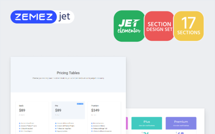 Picex - Tabel Harga Jet Sections Elementor Template