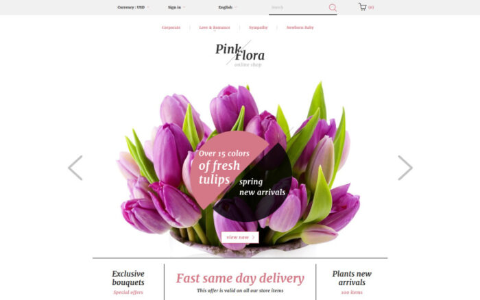 Tema PrestaShop Flora Merah Muda