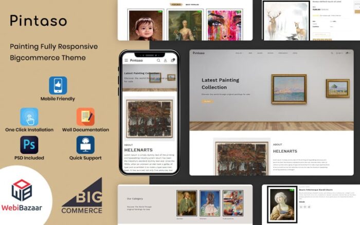 Pintaso - Template Stensil Galeri Seni BigCommerce