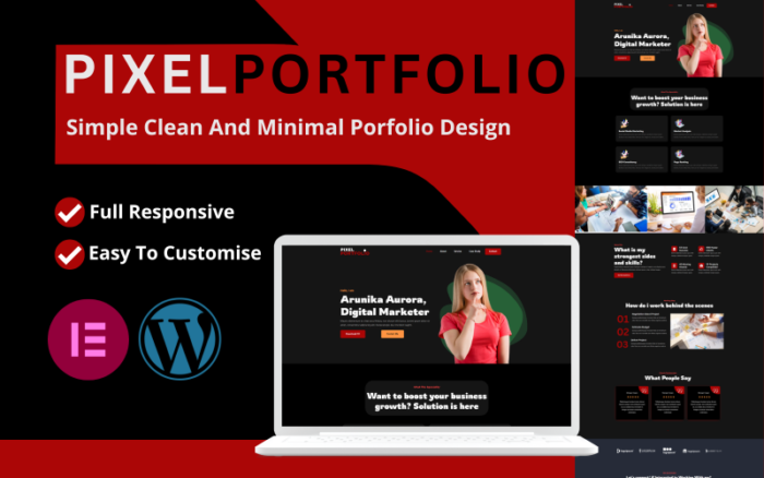 Pixelportfolio - Unique and minimalist wordpress Portfolio Theme