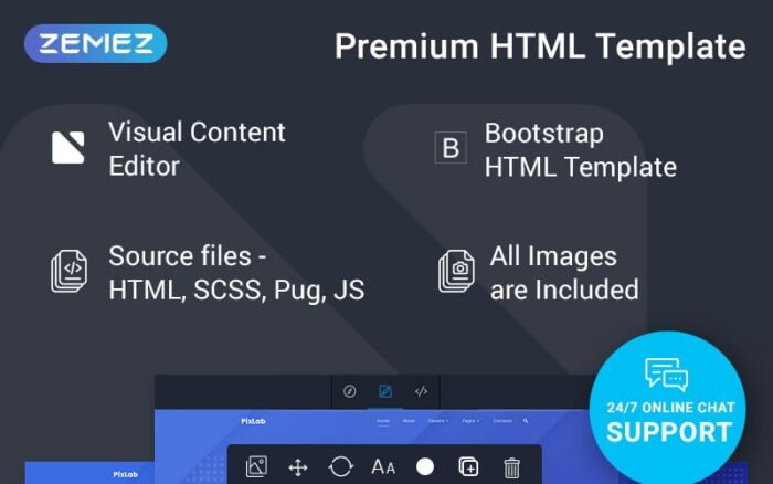 PixLab - Template Situs Web HTML Kreatif Siap Pakai dari Perusahaan Perangkat Lunak