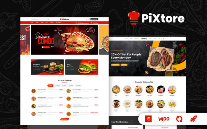 PiXtore - Tema WooCommerce Pizza dan Restoran