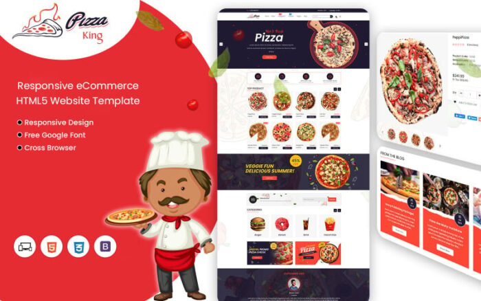 Template Situs Web Html PizzaKing untuk Pemilik Restoran, Kafe, dan Penjual Pizza