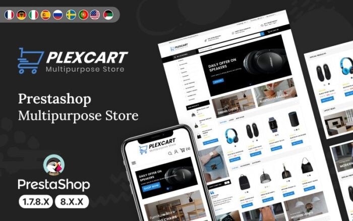 Tema PrestaShop Toko Elektronik Plexcart Mega