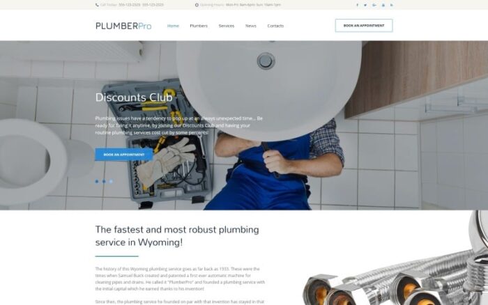 Templat Situs Web PlumberPro