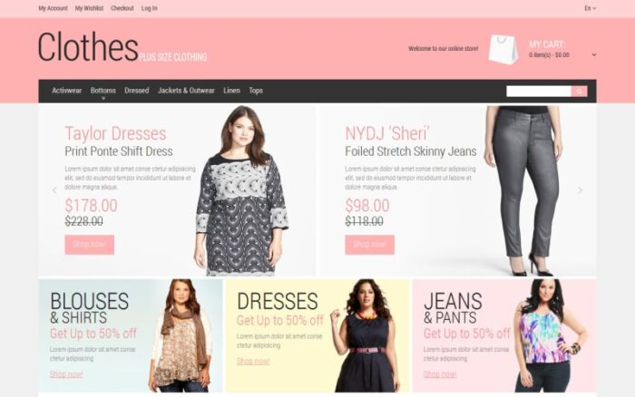 Plus Size Clothing Magento Theme