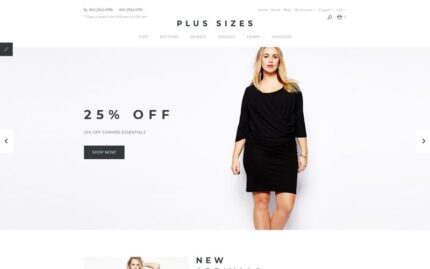 Plus Sizes OpenCart Template