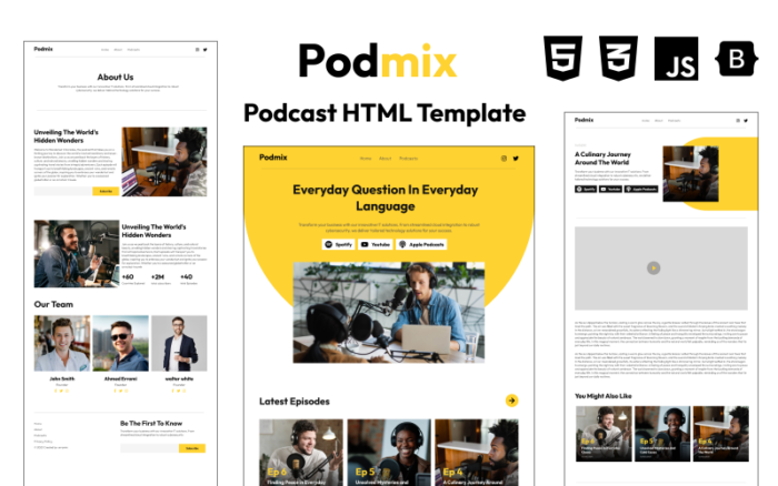 Podmix | Templat Situs Web HTML Podcast