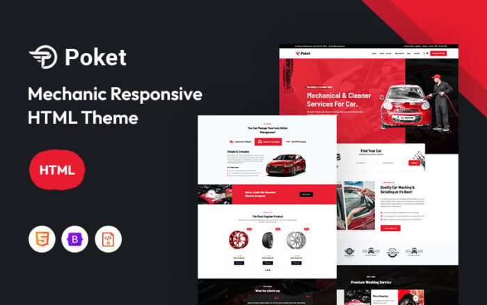 Poket – Template Situs Web Responsif Otomotif & Mekanik