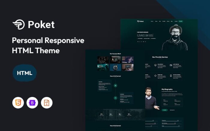 Poket – Template Situs Web Portofolio Pribadi yang Responsif