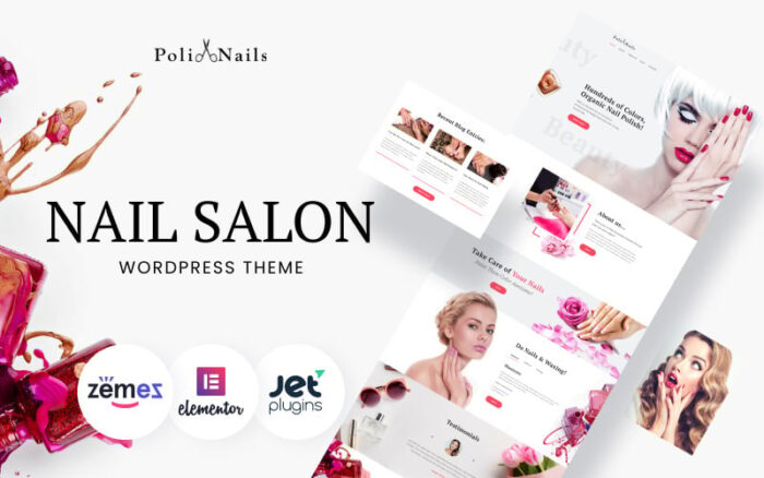 Poli Nails - Salon Kuku dengan Widget Hebat dan Tema WordPress Elementor