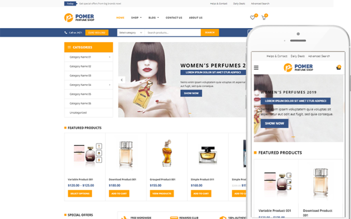 Pomer - Tema untuk Toko Parfum Tema WooCommerce