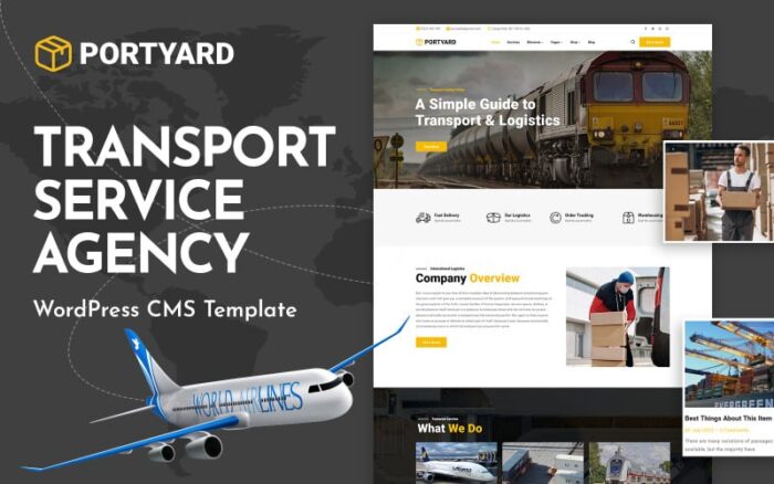 PortYard - Tema WordPress Logistik dan Transportasi