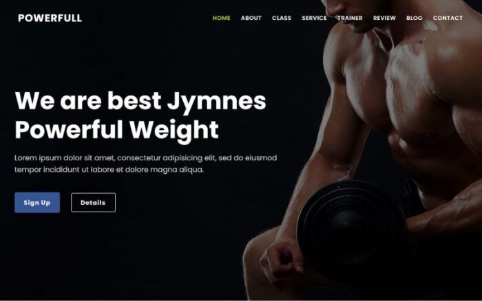 Tema Halaman Arahan HTML5 untuk Gym & Kebugaran yang Kuat