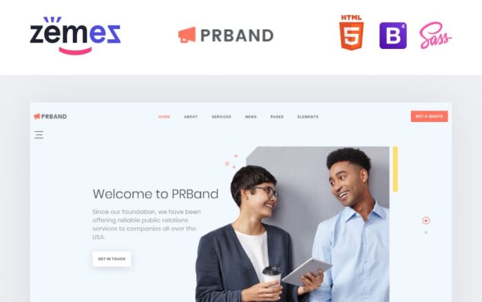 PRBand - Template Situs Web Agensi Humas