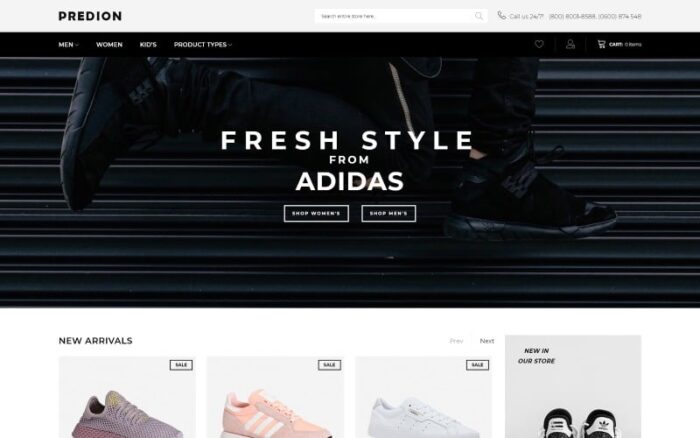 Predion - Tema Magento Toko Sepatu Sederhana eCommerce