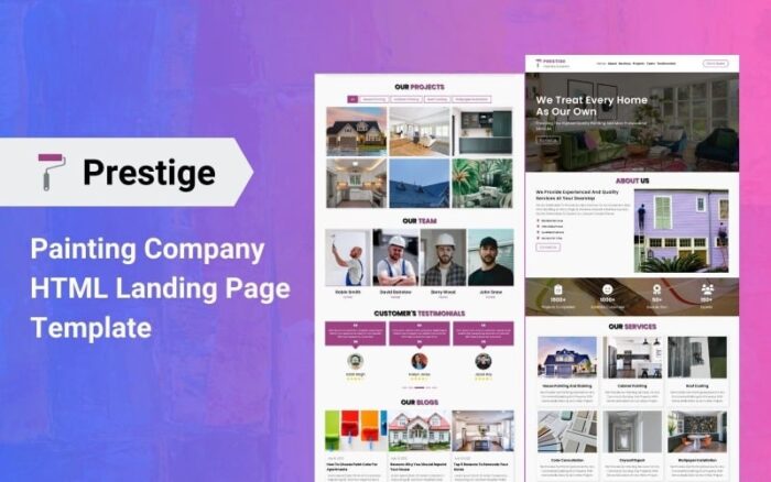 Prestige - Template Halaman Arahan Responsif Perusahaan Pengecatan